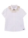 Monnalisa Camicia 弹力布 In White
