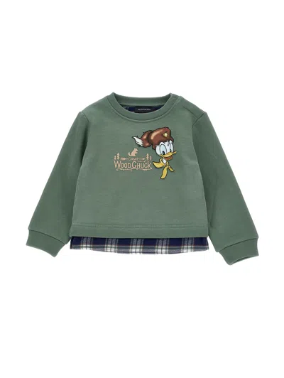 Monnalisa Babies' Camp Woodchuck  Sweatshirt In Green