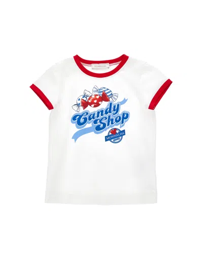 Monnalisa Kids'   Candy Shop T-shirt In White