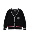Monnalisa Cardigan Embroidery Logo Buttons In Black