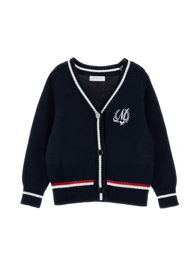 Monnalisa Kids'   Cardigan Embroidery Logo Buttons In Black