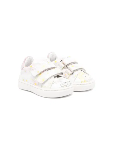 Monnalisa Babies' Cartoon-print Sneakers In White