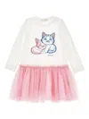 Monnalisa Katzenkleid Mit Tüllstickerei