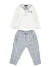 Monnalisa Check-pattern Bow-tie Set In Blue