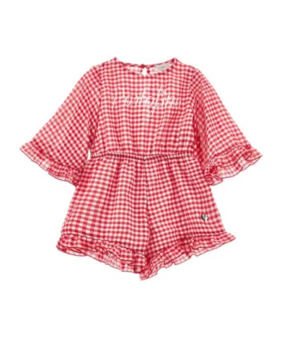 Monnalisa Check Jumpsuit In Pink