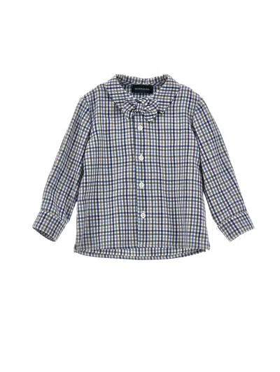 Monnalisa Kids'   Check Viyella Shirt In Grey + Blue