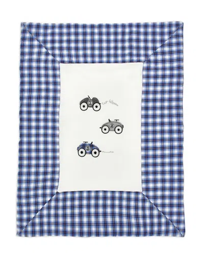 Monnalisa Checked Blanket In Blue