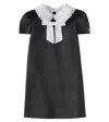 Monnalisa Checked Bow-detail Dress In Grey