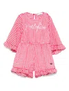 Monnalisa Checked Jumpsuit In Red