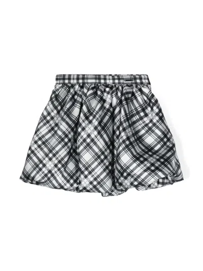 Monnalisa Kids' Checked Puffball Miniskirt In 黑色