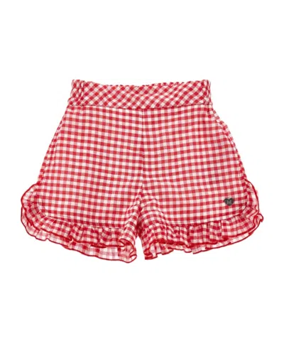 Monnalisa Checked Shorts In Pink