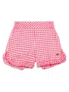 Monnalisa Checked Shorts In Red