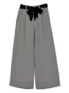 Monnalisa Houndstooth Wide-leg Trousers In Black