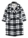 Monnalisa Bouclé Check Overcoat (2-12 Years) In Gray