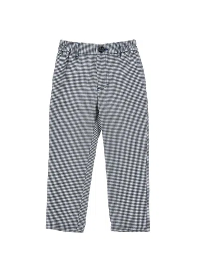 Monnalisa Kids'   Checkered Trousers In Blue
