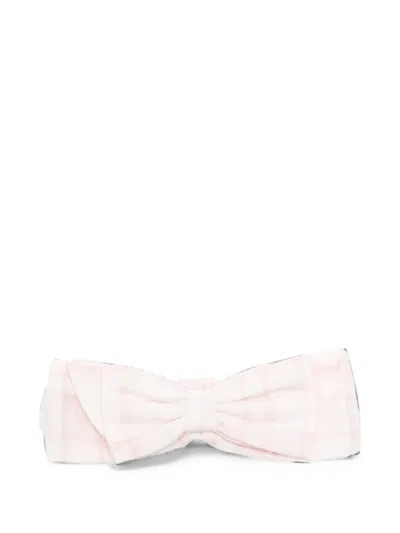 Monnalisa Babies' Check-pattern Bow-detail Headband In White