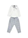 Monnalisa Check-pattern Bow-tie Set In White