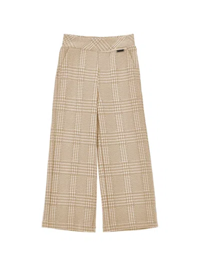 Monnalisa Kids' Check-pattern Wide-leg Trousers In Multi