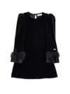 Monnalisa Chenille Bon Ton Dress In Black