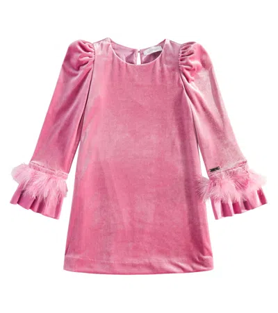 Monnalisa Kids' Chenille Dress In Pink