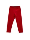 Monnalisa Chenille Leggings In Ruby Red
