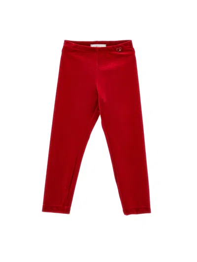 Monnalisa Kids'   Chenille Leggings In Ruby Red