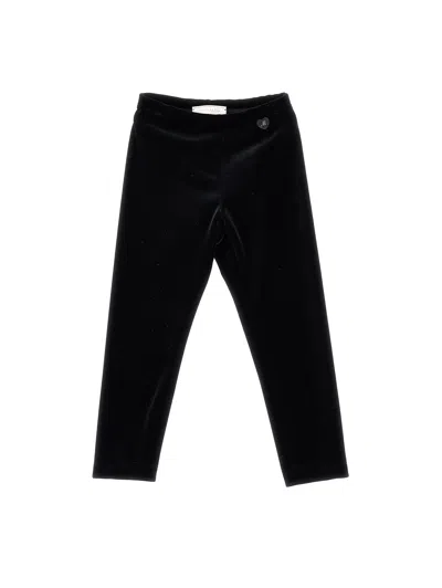Monnalisa Kids' Chenille-leggings In Black