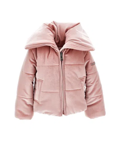 Monnalisa Kids'   Chenille Padded Jacket In Onion Couture