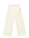 Monnalisa Chenille Palazzo Trousers In Cream