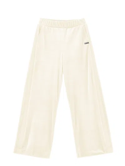 Monnalisa Kids'   Chenille Palazzo Trousers In Cream