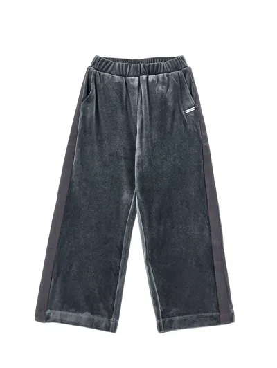 Monnalisa Kids'   Chenille Palazzo Trousers In Medium Grey