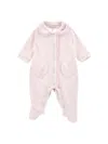 Monnalisa Chenille Playsuit With Tulle Edging In Dusty Pink Rose