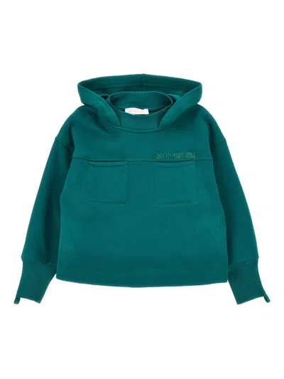 Monnalisa Kids' Chest-pocket Hoodie In Green