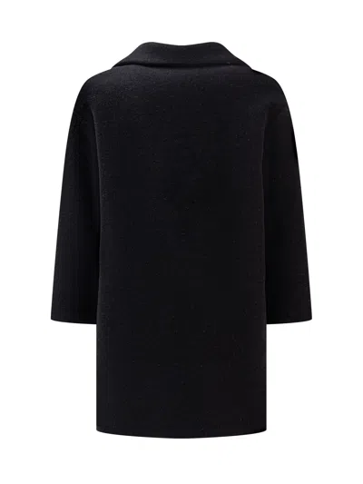 Monnalisa Chic Mini Jacket For Effortless Fall Styling In Nero