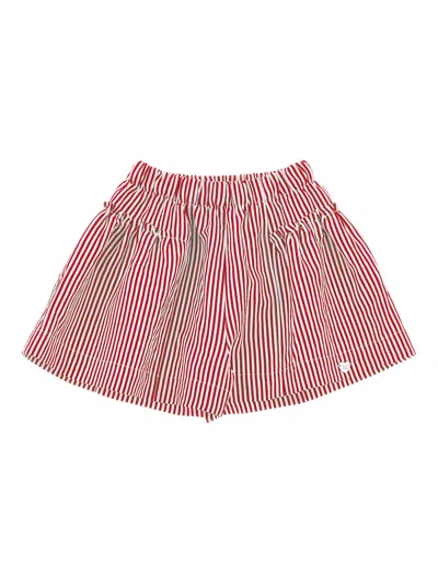 Monnalisa Chic Mini Shorts With Sophisticated Waistband In Red