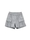 Monnalisa Chic Satin Cargo Bermuda Shorts In Pearl Grey
