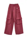 Monnalisa Chic Satin Cargo Trousers In Plum