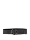 Monnalisa Circular-buckle Leather Belt In Black