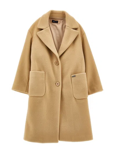 Monnalisa Kids'   Classic Cloth Coat In Beige