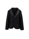 Monnalisa Classic Jacket With Satin Details In Black