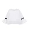 Monnalisa Closed Sweatshirt With Ruffles In White