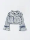 Monnalisa Schmetterlings-jeansjacke In Denim