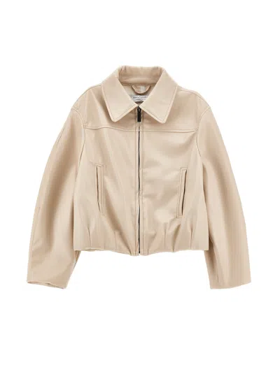 Monnalisa Kids'   Coated Effect Jacket In Neutral