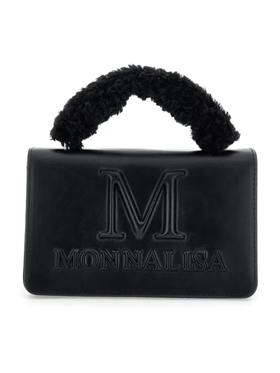 Monnalisa Kids'   Coated Fabric Bag In Black
