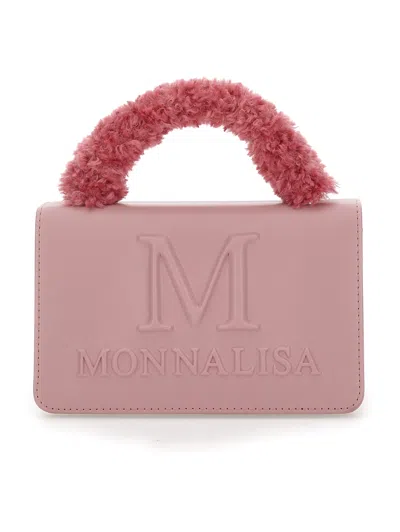 Monnalisa Kids'   Coated Fabric Bag In Blush Pink