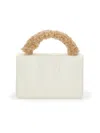 Monnalisa Coated Fabric Bag In Ecru