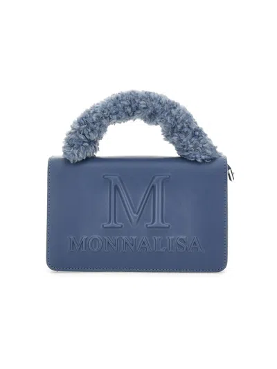 Monnalisa Kids'   Coated Fabric Bag In Navy Blue