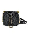 Monnalisa Coated Fabric Bucket Bag In Black