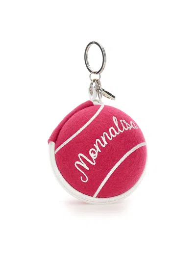 Monnalisa Kids'   Coated Fabric Headphone Holder In Fuchsia