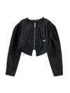 Monnalisa Coated Fabric Jacket In Black
